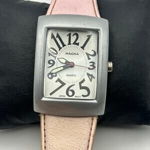 Magna Pink Leather Stainless Steel Women’s Fashion Watch